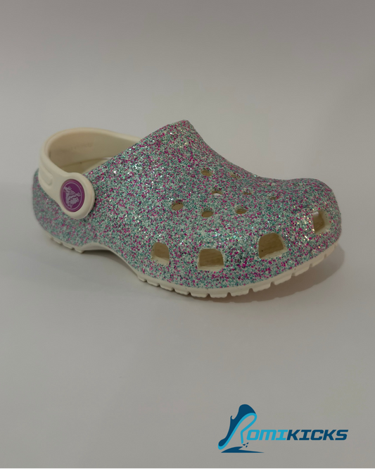 Classic Clog White Glitter