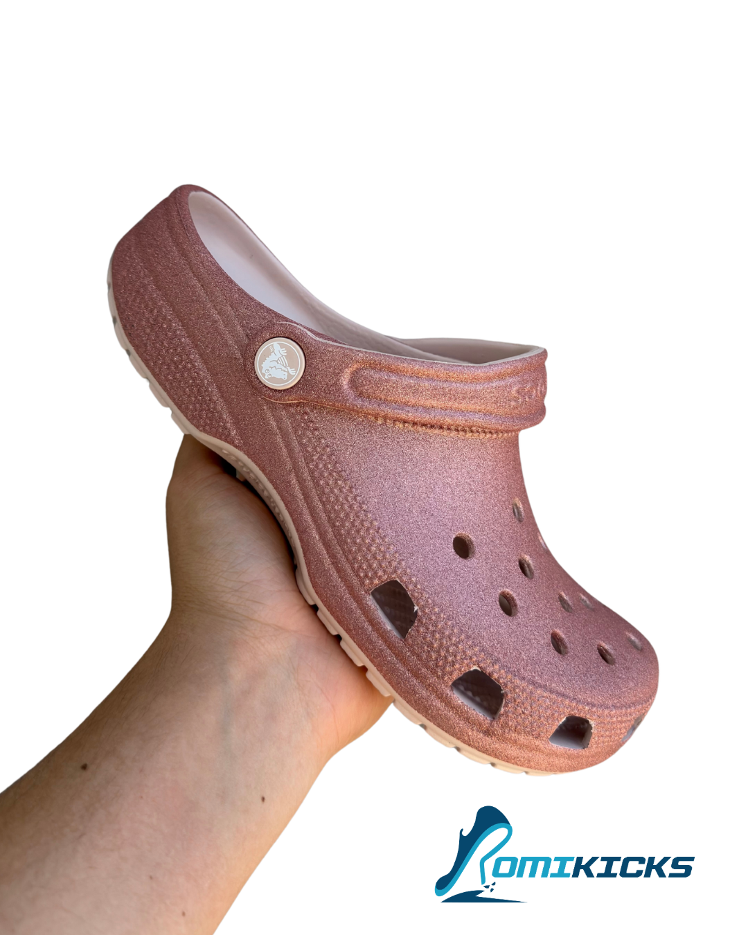 Classic Clog Glitter Rose Gold